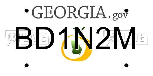BD1N2M Georgia License Plate