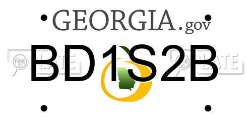 BD1S2B Georgia License Plate