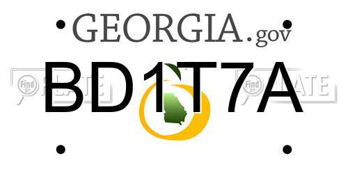 BD1T7A Georgia License Plate