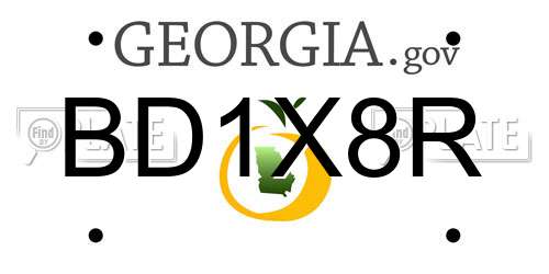 BD1X8R Georgia License Plate
