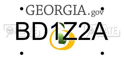 BD1Z2A Georgia License Plate