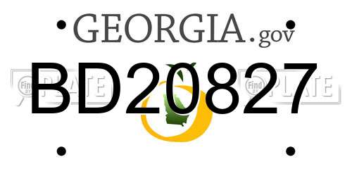 BD20827 Georgia License Plate