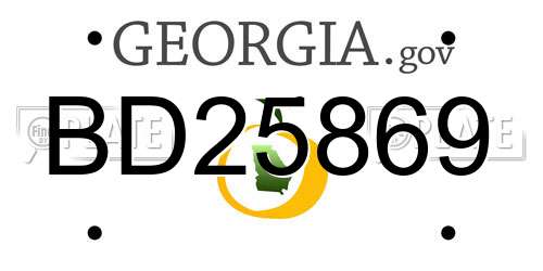 BD25869 Georgia License Plate