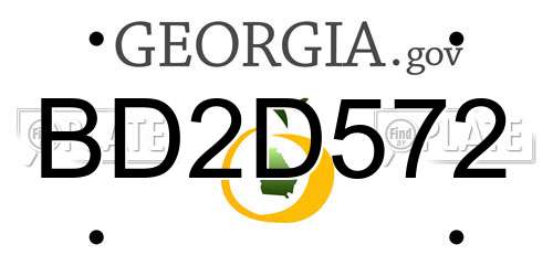 BD2D572 Georgia License Plate