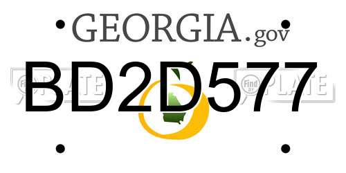 BD2D577 Georgia License Plate