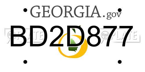BD2D877 Georgia License Plate