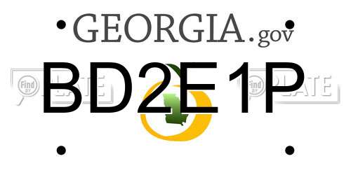 BD2E1P Georgia License Plate