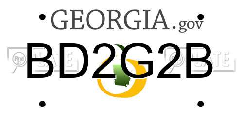 BD2G2B Georgia License Plate