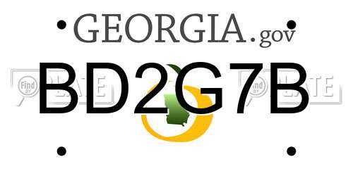 BD2G7B Georgia License Plate