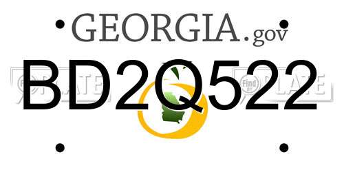 BD2Q522 Georgia License Plate