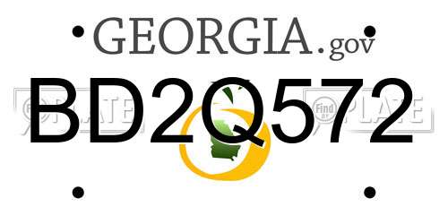 BD2Q572 Georgia License Plate
