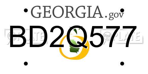 BD2Q577 Georgia License Plate