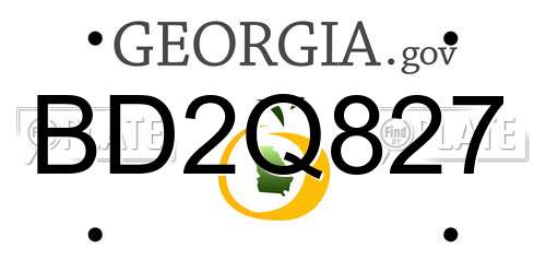 BD2Q827 Georgia License Plate