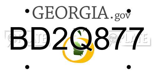 BD2Q877 Georgia License Plate