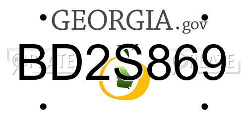 BD2S869 Georgia License Plate