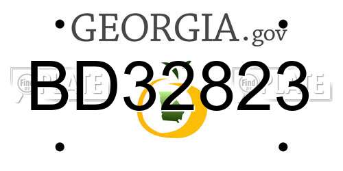BD32823 Georgia License Plate
