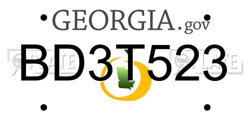 BD3T523 Georgia License Plate