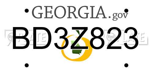 BD3Z823 Georgia License Plate
