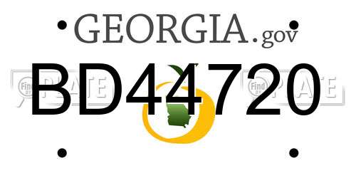 BD44720 Georgia License Plate