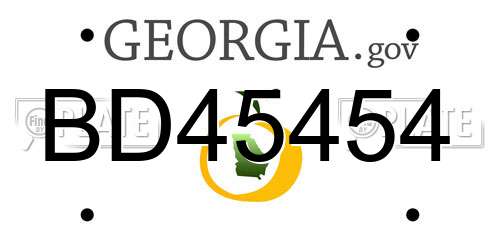 BD45454 Georgia License Plate