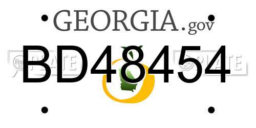 BD48454 Georgia License Plate