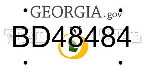 BD48484 Georgia License Plate