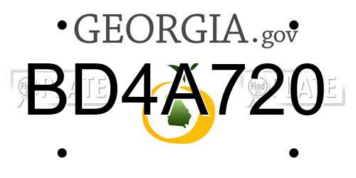 BD4A720 Georgia License Plate