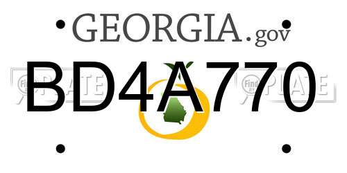 BD4A770 Georgia License Plate