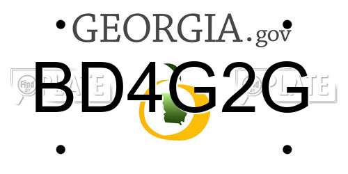 BD4G2G Georgia License Plate