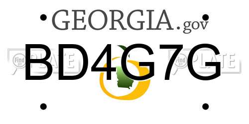 BD4G7G Georgia License Plate