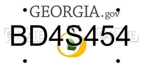BD4S454 Georgia License Plate