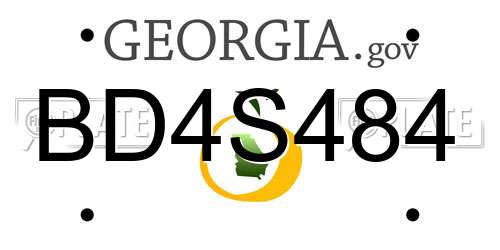 BD4S484 Georgia License Plate
