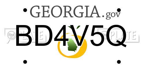 BD4V5Q Georgia License Plate