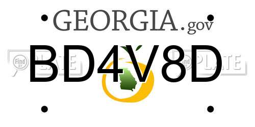 BD4V8D Georgia License Plate