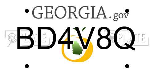 BD4V8Q Georgia License Plate