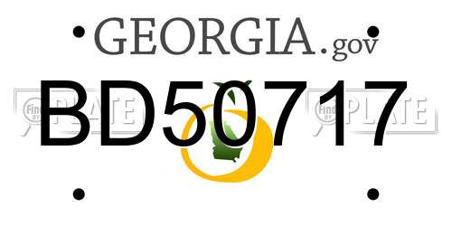 BD50717 Georgia License Plate