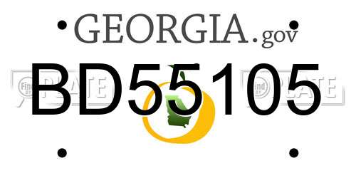 BD55105 Georgia License Plate