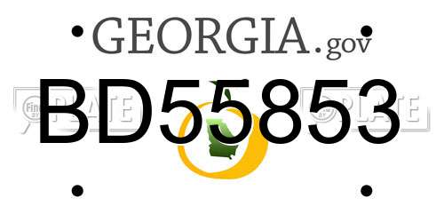 BD55853 Georgia License Plate