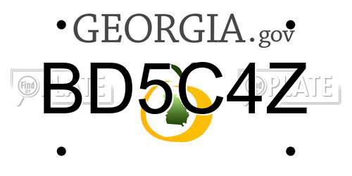 BD5C4Z Georgia License Plate