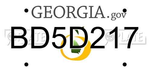 BD5D217 Georgia License Plate