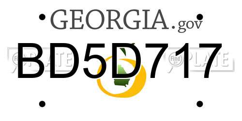 BD5D717 Georgia License Plate