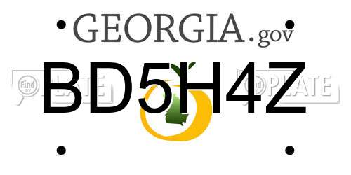 BD5H4Z Georgia License Plate