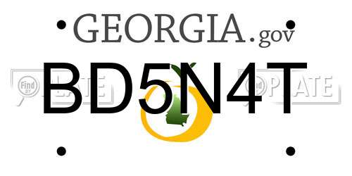 BD5N4T Georgia License Plate