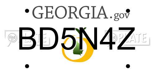 BD5N4Z Georgia License Plate