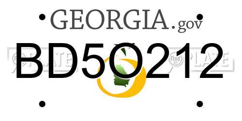 BD5O212 Georgia License Plate