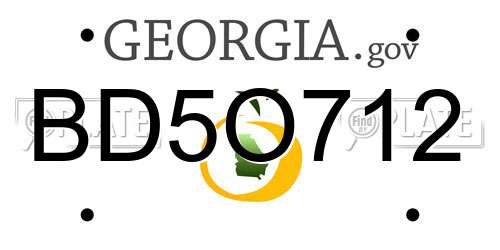 BD5O712 Georgia License Plate