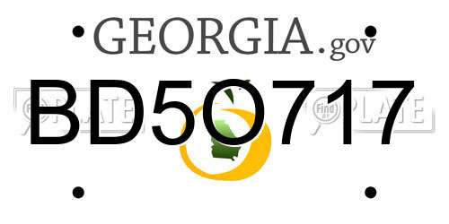 BD5O717 Georgia License Plate
