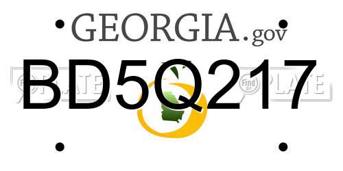 BD5Q217 Georgia License Plate