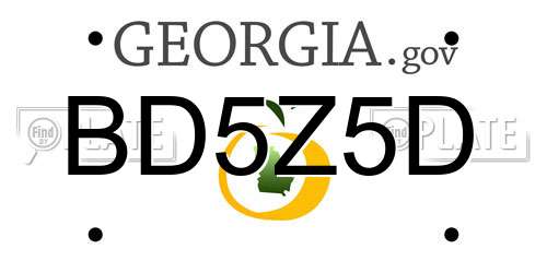 BD5Z5D Georgia License Plate