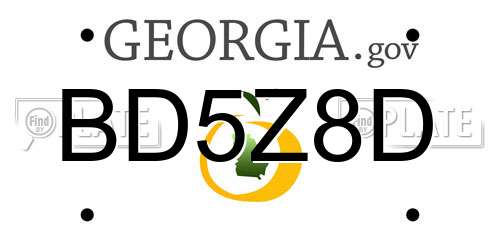 BD5Z8D Georgia License Plate